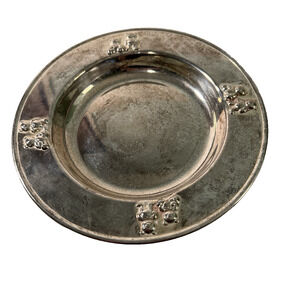 Godinger Silver Art Co Children's Bowl Plate Teddy Bears Silver Plate 7.2 " Baby